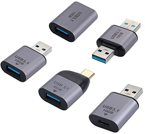 10 Gbps USB-C auf USB 3.0 Adapter - 5pcs Kompatibel für Telefon, Laptop, PC und Powerbank - Typ C Buchse auf USB C/A 3.0 Stecker/Buchse