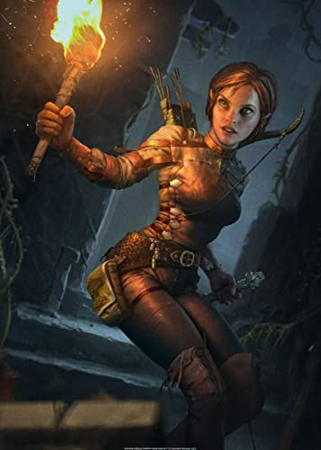 Displate Offiziell Elder Scrolls Skyrim MetallPoster Magnetische Befestigung Inklusive Lizenziert Bilder Hochwertiges Poster Legends Avatars Archer Elf Poster 45 cm x 32 cm