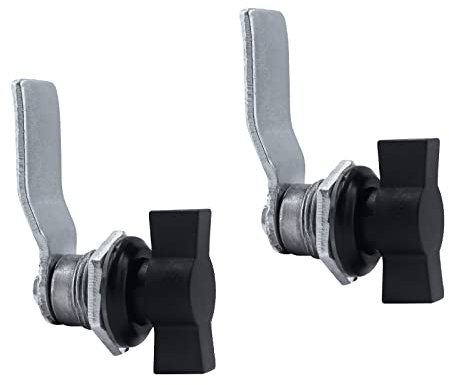 Moicstiy 2Pcs Thumb Operated Offset Cam Locks, Black Handle Non-Locking Compartment Lock Latch Keyless Twist Cabinet Replacement Lock for Mailbox Drawer, RV Compartment Door