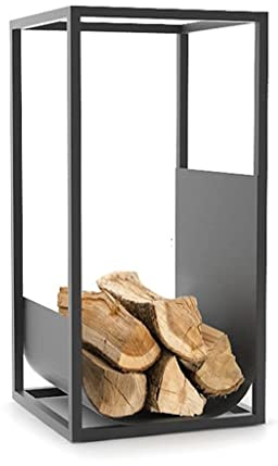 PEPDRO Eisenregal Brennholz Lagerregal Kamin Dekoration Home Holz Brennholz Trennwand Regal (Color : Black)