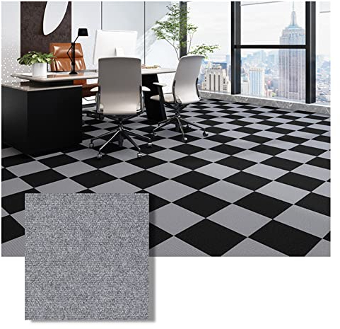 10 Stück Selbstklebende Teppichfliesen, 30 X 30 cm, Abziehen Und Aufkleben, rutschfeste Teppichbodenfliesen Für Wohn- Und Gewerbliche Teppichquadrate Für Bodenbeläge(Color:Dunkelgrau)