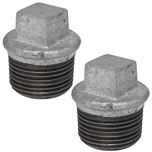 AERZETIX - C65026 - Satz von 2 Stopfen mit 3/4 außengewinde männlich aus gusseisen - verzinkt - rohrleitungen für sanitärinstallationen für heizung wasserversorgung für wasserbehandlungs system