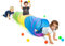 MOLTO | Tunel Plegable con 25 Bolas | Tunel para Niños | Compatible con Parque Bolas Molto | Juguetes Sensoriales para Bebes | Juguetes Educativos para Niños | 6 Meses