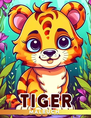 Tiger Malbuch: Wildtiere Malbuch mit mächtigen und gefährlichen Tieren, perfekt für die Schule oder als Geschenk.