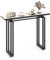 COSTWAY Konsolentisch schmal, Flurtisch Marmor Optik, Beistelltisch mit Metallrahmen, Eingangstisch modern, schmaler Tisch für Wohnzimmer & Eingang, 110 x 30 x 81 cm (Schwarz)