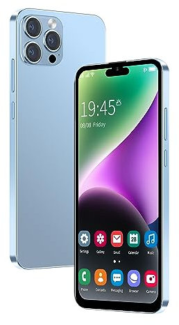 QrZrQ i15pro Smartphone, Pantalla de Alta definición de 6,1 Pulgadas, Android 10.0, 16 GB (Escalable a 128 GB), Cuatro Núcleos, Doble Tarjeta Sim, Doble Cámara, Teléfono 3G Asequible (i15Pro-Blue)