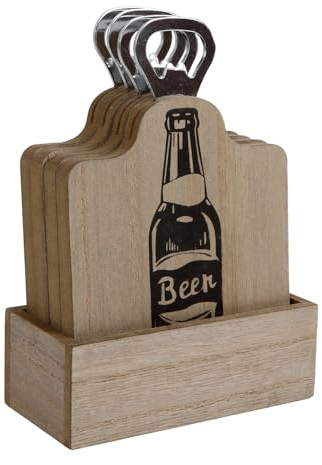 Cheers Bier Untersetzer mit Flaschenöffner im 4er Set