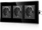 CNBINGO Prise Schuko avec griffes – Prise murale triple avec vitre en verre – Prise standard UE 16 A encastrée avec sécurité enfant – 3 compartiments, noire