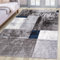 oKu-Tex Kurzflorteppich | Designteppich | Teppich Wohnzimmer | Florhöhe: 9 mm | besonders weicher Flor | geometrisches Muster | modern | meliert grau blau | dichte Qualität | 120 x 170 cm