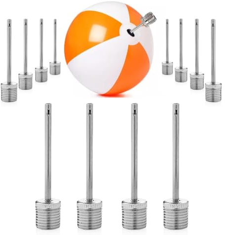 12 Piezas Aguja para Inflar Pelotas, Agujas para Bomba de Aire de Acero Inoxidable, Aguja para Bomba de Pelotas, para Baloncesto, Fútbol, Voleibol, Rugby, Waterpolo y Otras Bombas de Aire Inflables