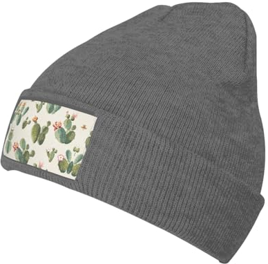 ZISHAK Niedliche Kaktus-Mütze, Unisex, modisch, gestrickt, perfekt für kaltes Wetter, bequeme und warme Mütze, Niedlicher Kaktus, Einheitsgröße
