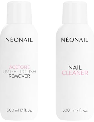 NEONAIL Kit Nail Cleaner Limpiador de Uñas 500 ml Uv Gel Polish Remover Acetona 500 ml - Limpiador de Uñas - Acetona - Desengrasante de Uñas - Limpiador de Uñas UV LED - Removedor de Uñas de Gel
