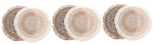 TOPBATHY 6 STK Tischset aus Baumwollleinen Tischsets abwaschbare tischset Wok Zubehör für Kaffeebars Dekor Kaffeezubehör Zubehör für Kaffeestationen Platzdeckchen runden schmücken Matte