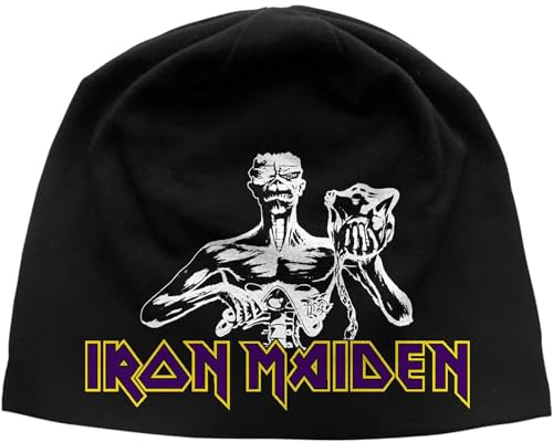 Iron Maiden Seventh Beanie Mütze für Erwachsene, Uni, Einheitsgröße (Schwarz, Weiß), Schwarz, Weiß, One size