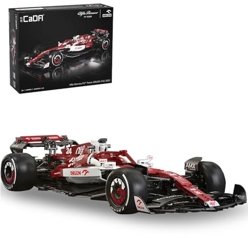 CaDA C64005W Alpha Romeo F1 Car C42 2022 Season, 1:8 Building Block Technology Racing Model, 1868 Piece F1 Equation Racing Car, Boys and Adults Collect Gifts