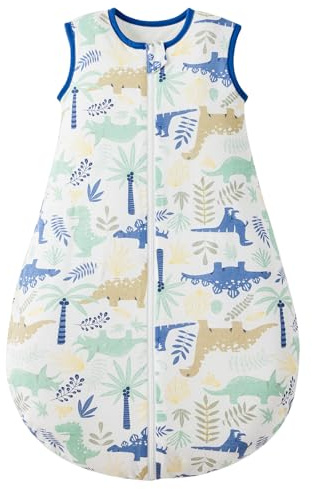 Duomiaomiao 2.5Tog Schlafsack Baby Ganzjahres, 100% Baumwolle Baby Schlafsack Winter, Mädchen Neugeboren,Warmer Schlafsack Neugeborene Kinder(Dinosaurier/70)