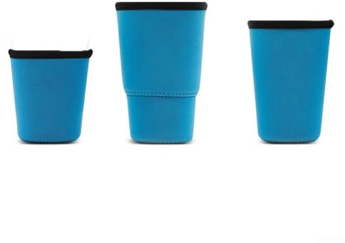 Funda de neopreno para portavasos, protección térmica, agarre cómodo, adecuado para vasos de bebidas (L azul)