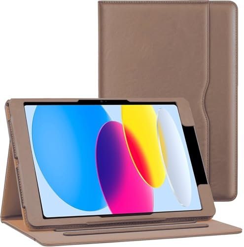 Funda de piel para iPad (A16) de 11ª generación de 11 pulgadas 2025/iPad de 10.9 pulgadas 2022 de 10.9 pulgadas 2022, color marrón