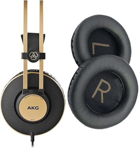 JULONGCR K240 Ersatz-Ohrpolster für K271, Ersatzteil, kompatibel mit AKG K240 K52 K72 K92 K 240 MK II K271 MKII K275 Kopfhörern. (Gold)