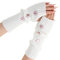 GADITIEK Armstulpen Damen, Armstulpen Sommer, Stern Lang Armlinge Damen Y2k Style Arm Warmers Lange Fingerlose Handschuhe Winter Gestrickte Baumwolle für Frauen (Weiss)