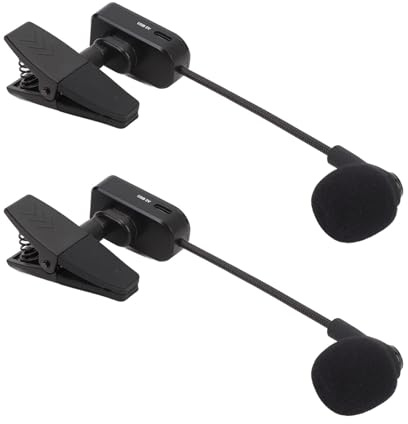 Asixxsix sistemas Microfonico Wireless per Sassofono, Microfono per Strumenti con Clip per Sax e Tromba, Microfono per Strumenti Wireless, Ricevitore e Trasmettitore Wireless per Microfono