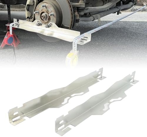 ZJchao Robuste Spurausrichtungs-Werkzeugplatten, Edelstahl, Genaue Radausrichtungsmessungen, Radausrichtungswerkzeug mit Aufhängelöchern für PKW, LKW, SUV (Silver)