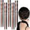 LONZIKP 10 Pièces Bâton à Cheveux Rétro Bambou, Épingle à Cheveux Vintage Chinoise, Haarnadelle Japonaise Fait Main pour Cheveux Bouclés