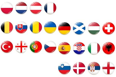 24Pcs European Country Flag Refrigerator Magnet,Magnetic Refrigerator Stickers, Europe Travel Country Souvenir, School Office Whiteboard Stickers, Suitable for Refrigerator, Dishwasher, Metal Cabinet