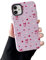 DEFBSC Case for iPhone 12/iPhone 12 Pro, Cute Pink Bow Heart Ribbon Print Aesthetic Trendy Pattern for Women Girls Slim Durable Bumper Shockproof Hybrid Hard Back Phone Cover, Cat/Glossy