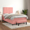 qohoio Boxspringbett mit Matratze Bettrahmen Boxspringbett Mit Matratze Bett Boxspringbett Rosa 120x200 cm Samt