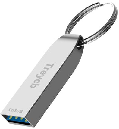 Treycb USB Stick 982GB 3.0, Wasserdicht Metall USB Speicherstick 982GB 3.0, für Laptop, Auto, Computer, PC - DE03