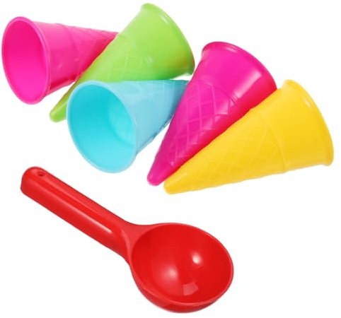 Vaguelly 1 Satz 6 Stück Eisschaufelspielzeug Kind Sand- vorgeben Schaufeln Creme Strandspielzeug für Babys Eistütenspielzeug Beach Sandschaufel Strandsand Zufällige Farbe