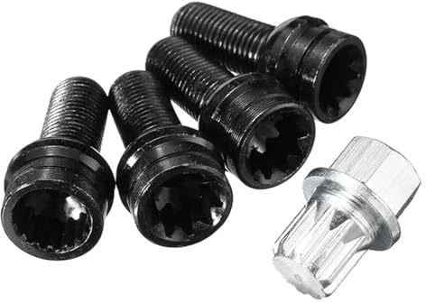 voiture écrous de roue Compatible Avec VW Pour Golf Pour Beetle Pour Passat 5 Pièces Ensembles Boulons Et Écrous Roue Antivol (4 + 1) Fixations Roue En Alliage Clé M14 X 1,5 OE 8D0601139F