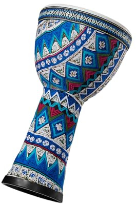 YUEHISY 8-Zoll-afrikanische Trommel, Leichter PVC-Körper, Ziegenlederoberfläche, Bongo-Trommel für Erwachsene Anfänger, Handheld für Professionelle Musiker und Anfänger (Blumenmeer)