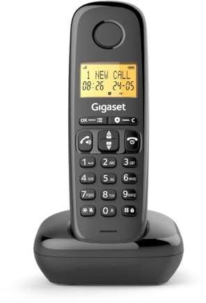 Gigaset Start 120 Telefono DECT, Display 1,5 Pollici, vivavoce, Antracite | Blocco chiamate, tasti VIP, 11h autonomia, compatibile apparecchi acustici, [Versione Italiana]