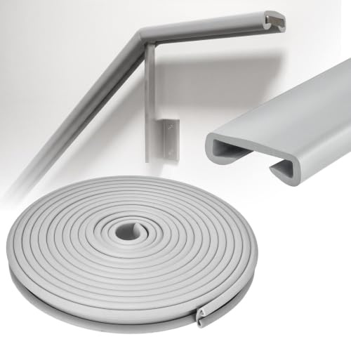 Handlauf PVC 40x8 Mm Flexibel, 10m Rutschfester Treppenhandlaufschutz | PVC Kunststoff Handlauf Treppenhandlauf Für Innen Und Außen Geländer Kunststoffhandlauf, Leicht Zu Montieren, Innen & Außen