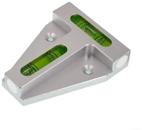 T-Shaped for mini for spirit Level for Caravan RV - Magnetic Aluminium Alloy Bubble Levelling Tool with Dual Vials for Mobile Home Trailer Campervan Furniture Decking Picture Frame Silvery