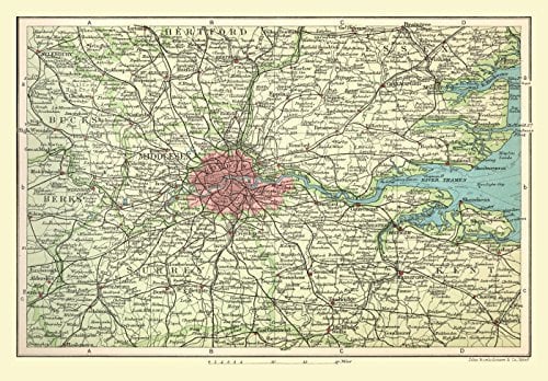 1000 Piece Jigsaw Puzzle - Map of the Railways of the Environs of London 1908