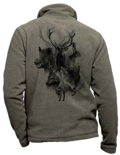 Polaire Chasse Kaki personnalisé cerf - Habit de Chasse Taille L