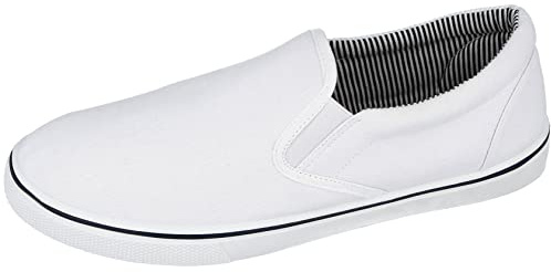 Alpargatas de lona de malla para hombre, informales, caña baja, talla 7-12, White, 46 EU