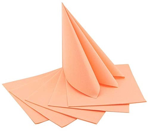 50 Stück Servietten APRICOT 40 x 40 cm stoffähnlich zum falten Hochzeit Geburtstag Dinner einweg Hochzeitsservietten formstabil biologisch abbaubar