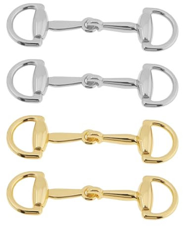 The Lord of the Tools 4 Stück Ersatz-Schuhschnallen aus Zinklegierung 59 Mm Doppelring-Verschluss-Charm für Loafer-Lederschuhe DIY-Reparatur Gold/Silber