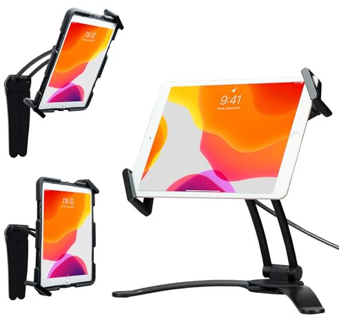 Stand and Wall Mount – CTA Security 2-in-1 Multi-Flex Tablet Stand & Wall Mount with Locking Tablet Holder & 2 Mount Bases for iPad 10th Gen 10.9 - iPad 7/8/9 Gen 10.2 & More - Black (PAD-SKMSB)