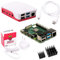 BerryBase Raspberry Pi 4B 4GB Full Starter Kit inkl. Raspberry Pi 4 4GB, dem offiziellem Case und Netzteil, Noobs Betriebssystem auf einer SD-Karte, zwei HDMI Kabeln und 4-teilig Kühlkörper, weiß