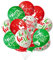 FEPITO 50Pcs Weihnachtsfeier Ballon 12 Zoll Weiß Rot und Grün Latex Weihnachtsballons, 6 Frohe Weihnachten Stil für Weihnachtsdekoration Party Supplies