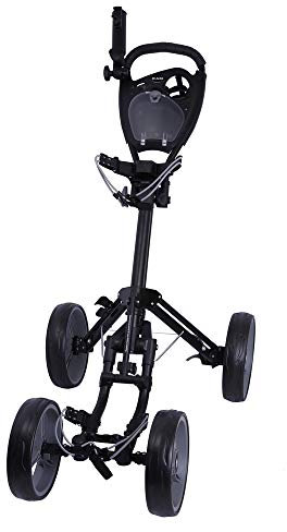 Ram Golf Deluxe FX 4 Wheel Golf Trolley - Black/Silver