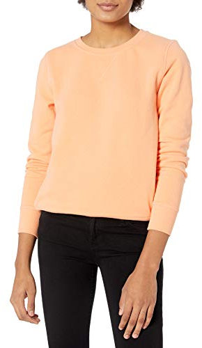 Amazon Essentials Chandail en coton molletonné à col ras-du-cou en tissu bouclette pour femme (disponible en grande taille), orange