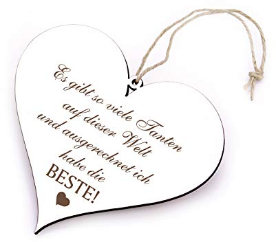 Dekolando Tante Geschenk Herz - Es gibt so viele Tanten auf dieser Welt - 12cm x 13cm beste tanten der welt lieblingstante geschenke geschenkidee