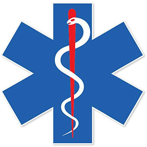 12cm! Klebe-Folie Wetterfest Made-IN-Germany Medical Alert Symbol EMS EMT Medics K367 UV&Waschanlagenfest Auto-Aufkleber Sticker Decal