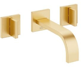 Dornbracht MEM Wand Waschtischbatterie mit Einzelrosetten, ohne Ablaufgarnitur, Ausladung 170 mm, Bausatz-Endmontage, 36707782-28, Farbe: Messing gebürstet